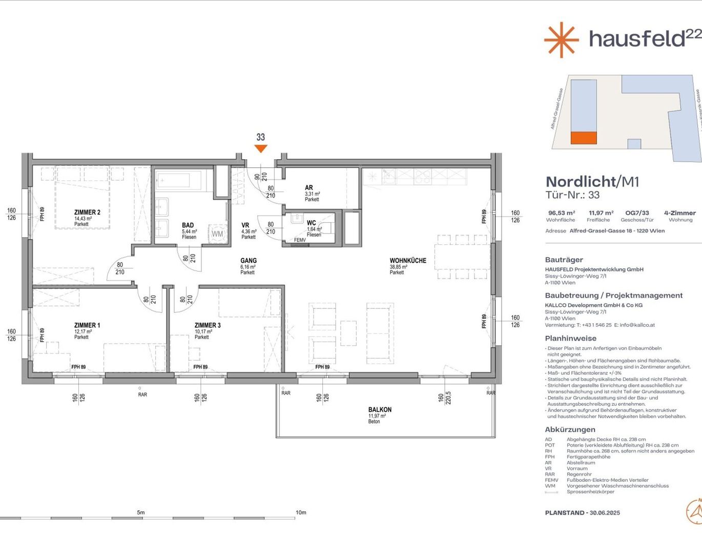 Unbefristete Neubau-Mietwohnung im Oberen Hausfeld | Termin online buchen: www.hausfeld22.at/nordlicht