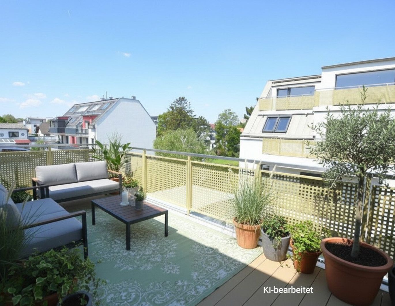 Schöne 2-Zimmer-Wohnung mit 14,5 m² großer Terrasse und Garagenplatz