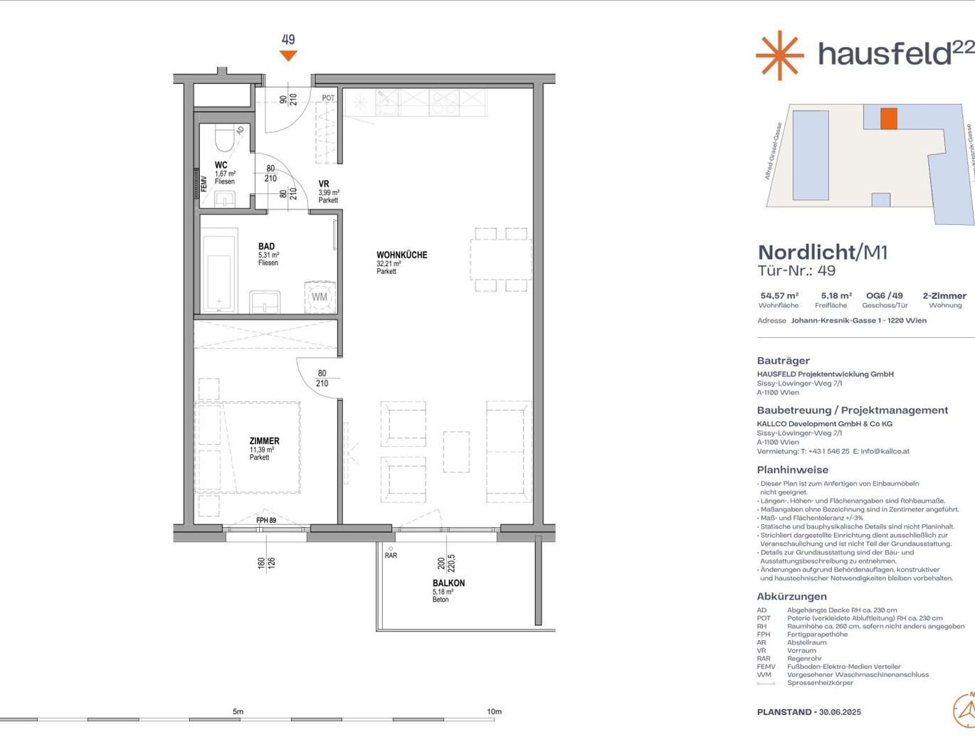 Unbefristete Neubau-Mietwohnung im Oberen Hausfeld | Termin online buchen: www.hausfeld22.at/nordlicht