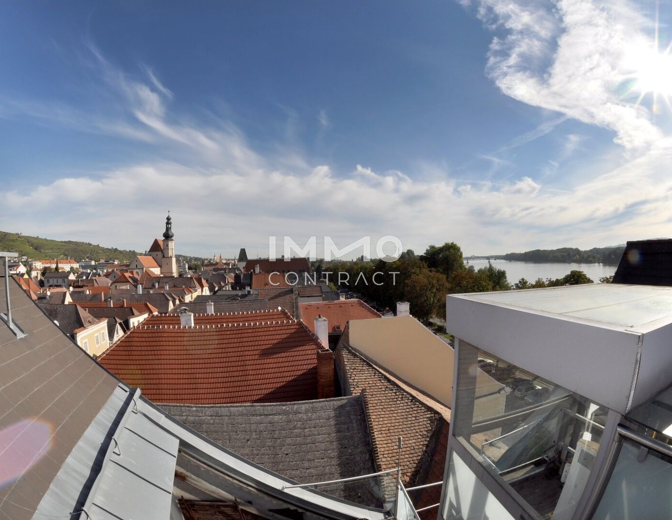 88,46qm Panorama-Dachterrassenwohnung in Stein, Donaublick, Lift, DPU-fußläufig