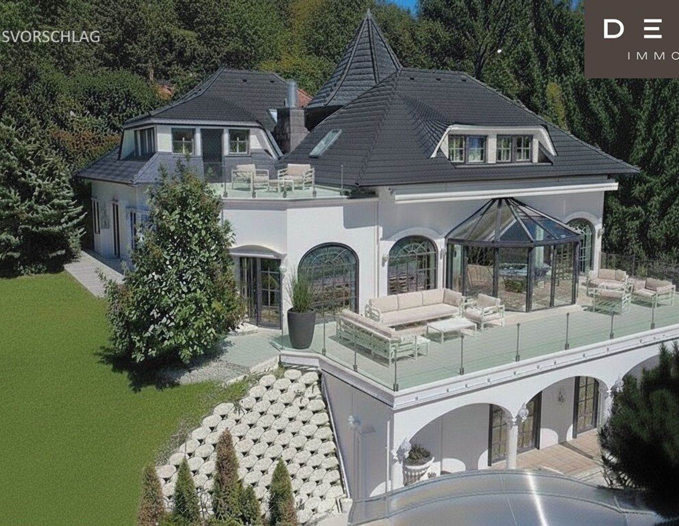 LUXUSVILLA IN GRÜNER BESTLAGE MIT PANORAMABLICK | AM SONNENHANG