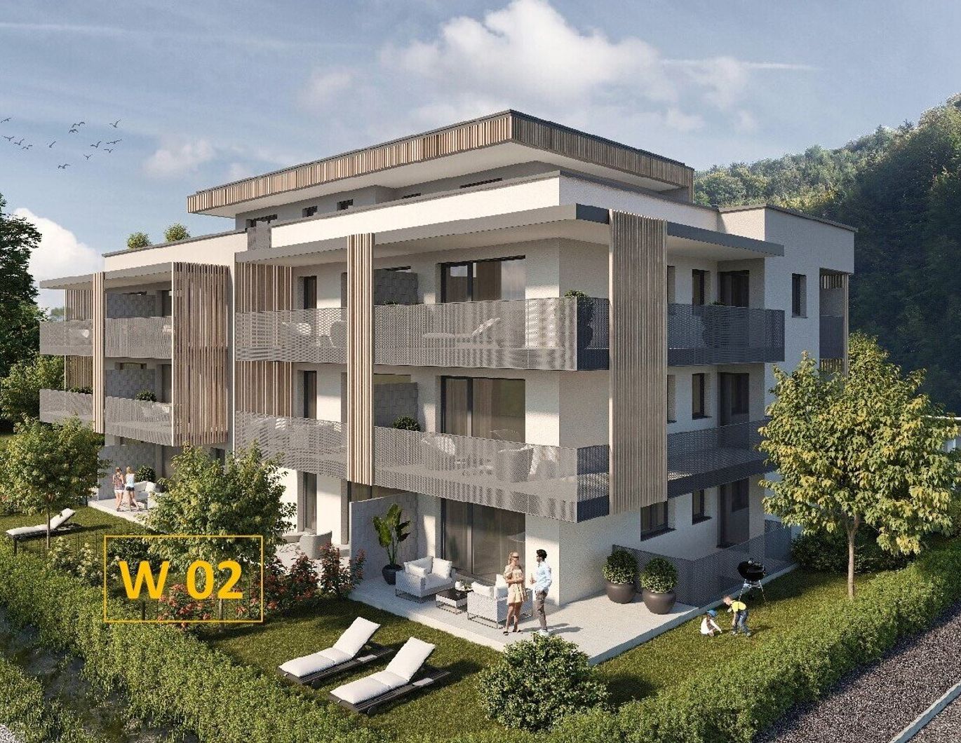 KAUF SALZBURG-STADT: NEUBAU/ERSTBEZUG - LINZER BUNDESSTRASSE 67: 58 m² 2-Zimmer-Gartenwohnung - mit 58 m² Eigengarten und Terrasse - Top W 2 - bezugsfertig binnen 4-6 Wochen