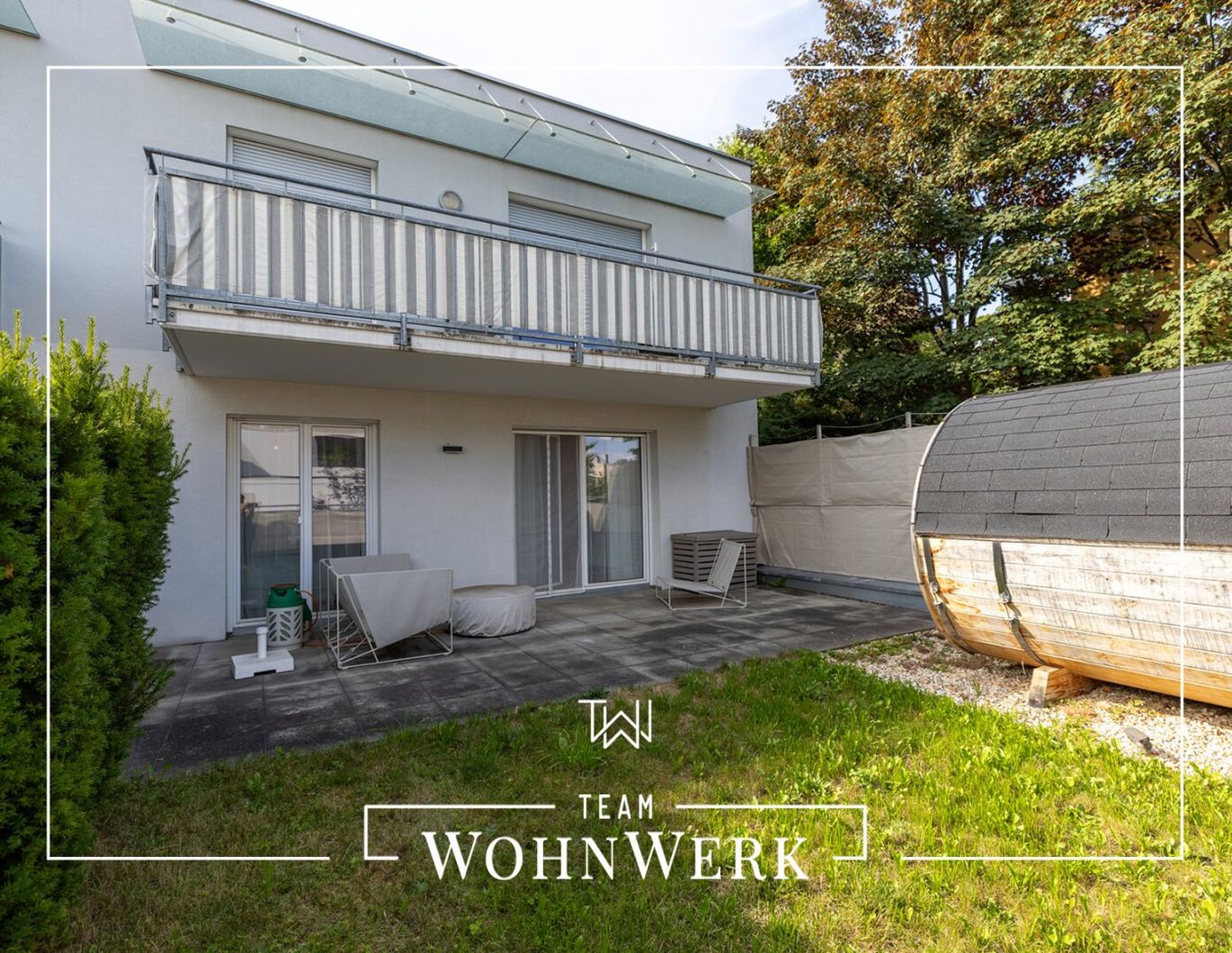 Wohnungspaket mit Stil - Zwei nebeneinanderliegende 2-Zimmer-Wohnungen mit Garten, Sauna & Whirlpool