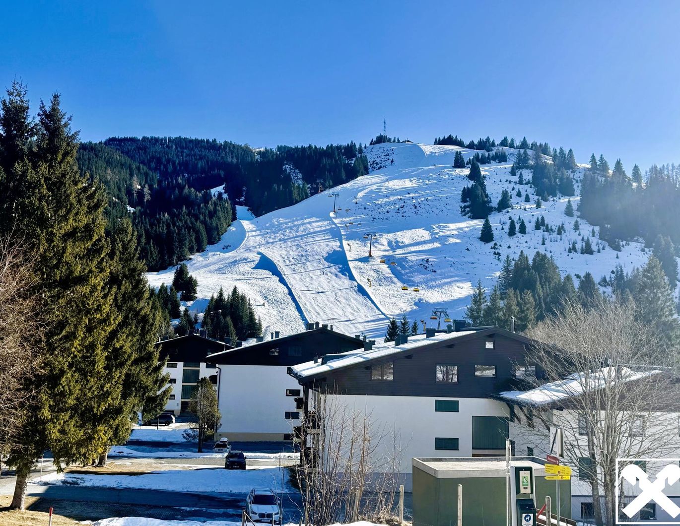 Ferienwohnung mit Blick auf die Skipiste im Hinterthal