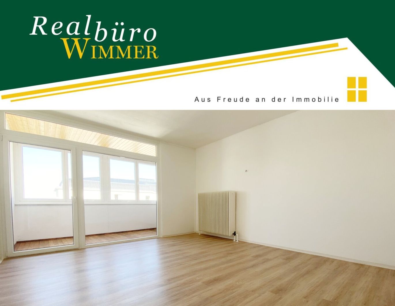 Helle 4-Zimmer-Wohnung mit verglaster Loggia im obersten Geschoss