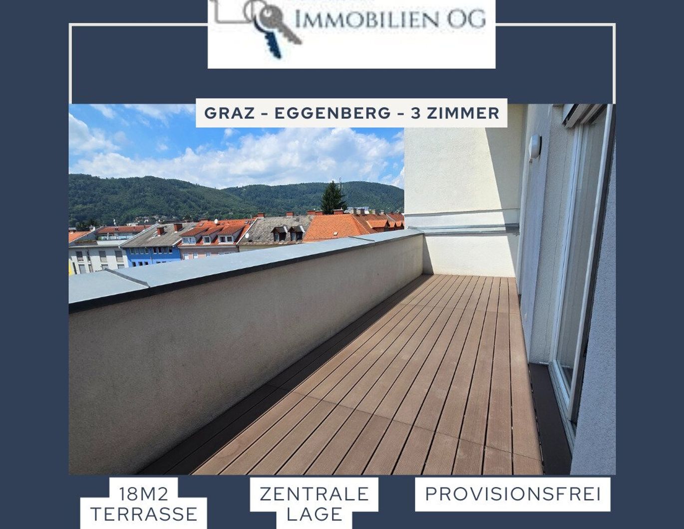 Graz-Eggenberg - neuwertige 3 Zimmerwohnung - große Terrasse - WG geeignet - Provisionsfrei