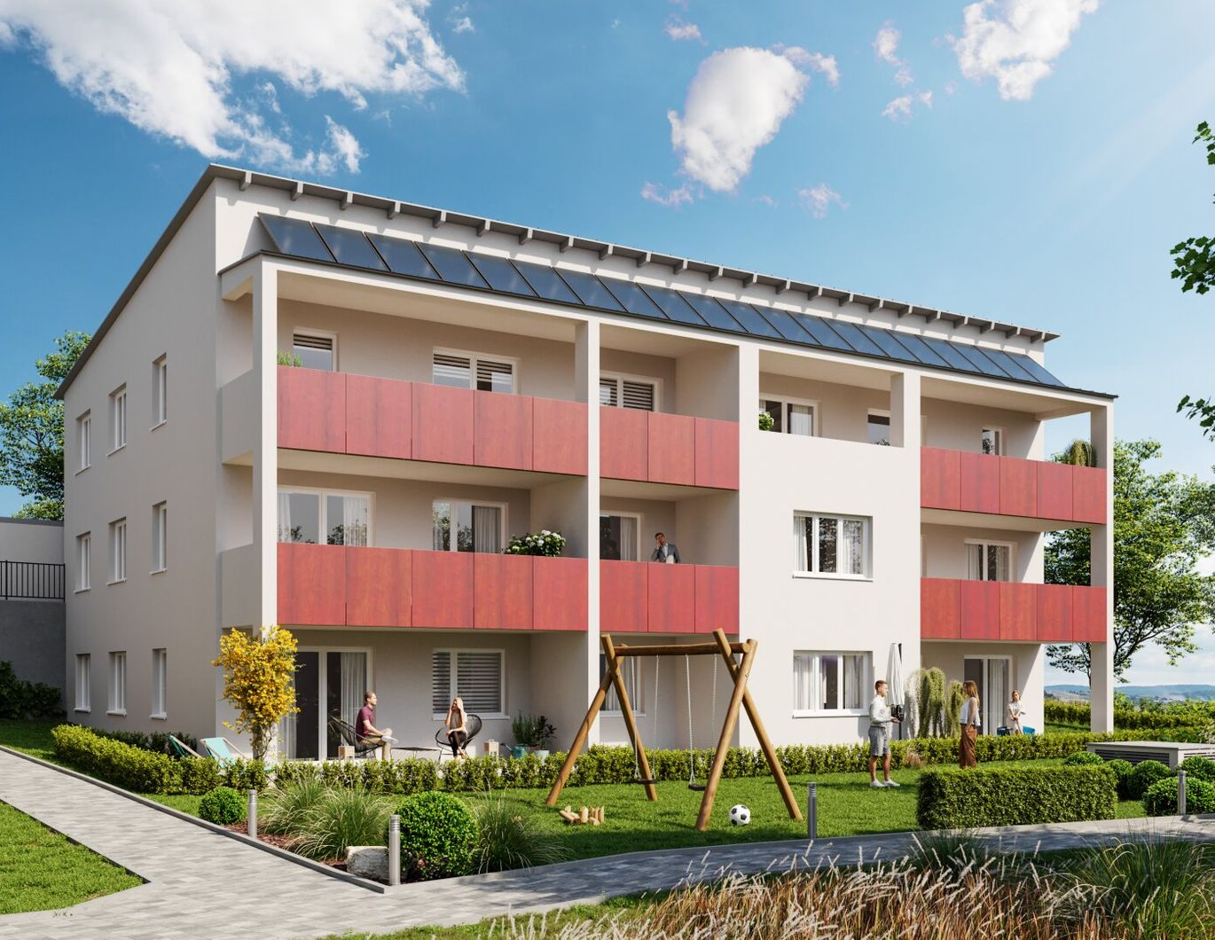 Moderne 4-Zimmer-Wohnung in Haibach/Mkr.: ERSTBEZUG mit Loggia/Balkon und Garage!