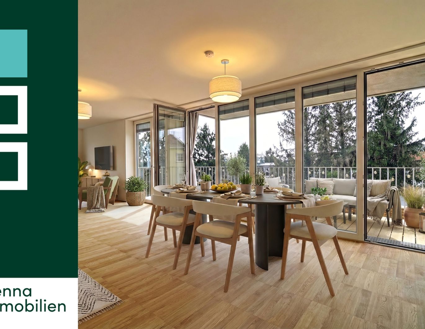 Sonnige Balkonwohnung mit Gartenblick