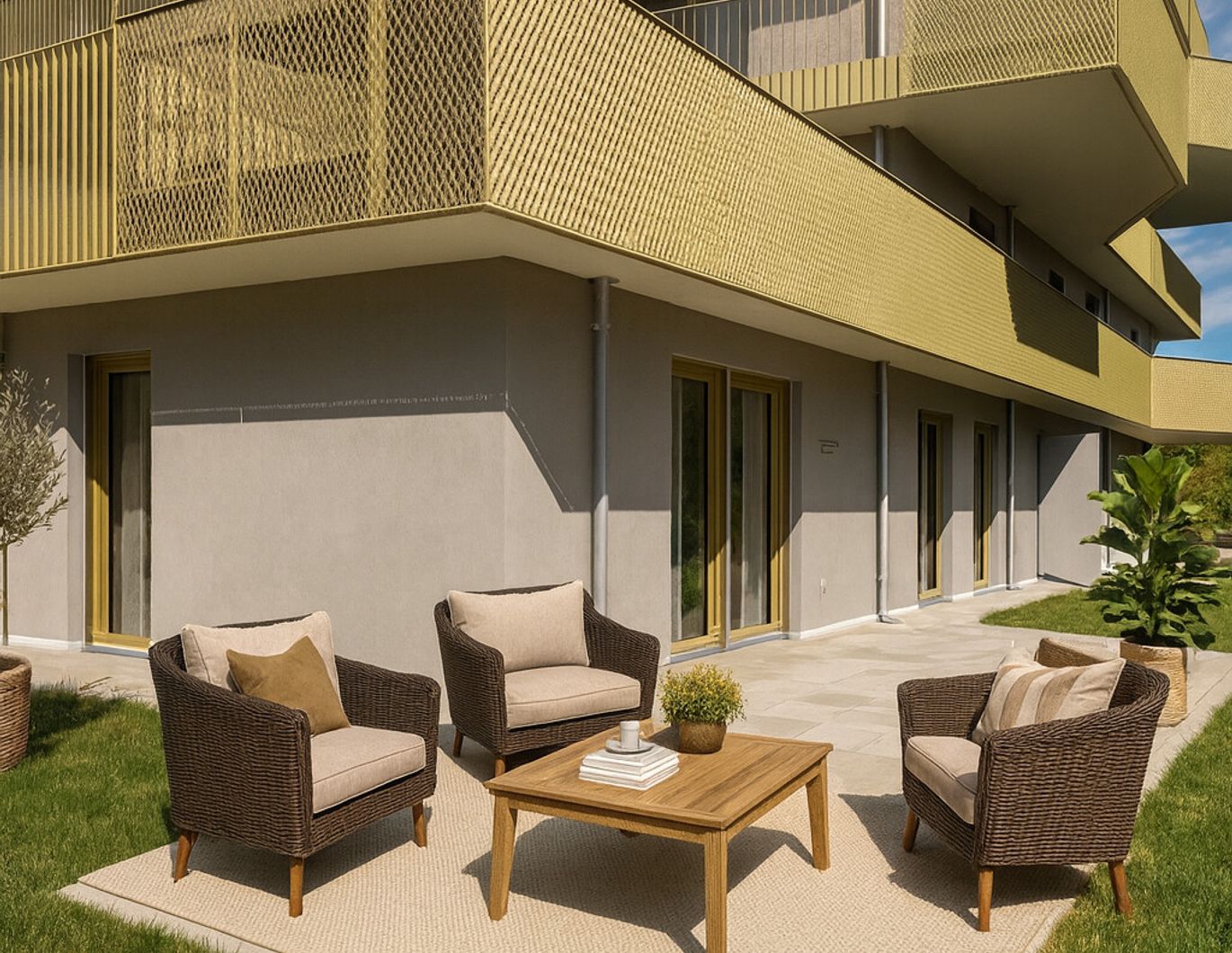 Hirschfeld: Erstbezug und provisionsfrei - 70m2 Garten von der Sonne geküsst! Wie im Urlaub