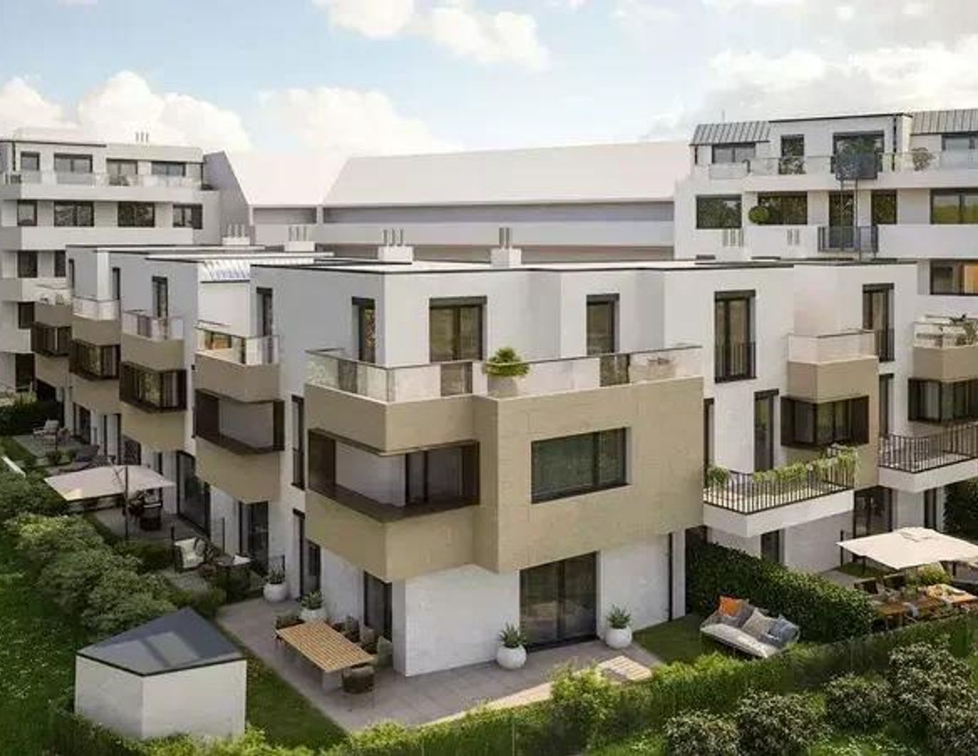 Erstbezug! Neubau-Reihenhaus mit Terrasse, Dachterrasse, Loggien & Garten (auch für Anleger)