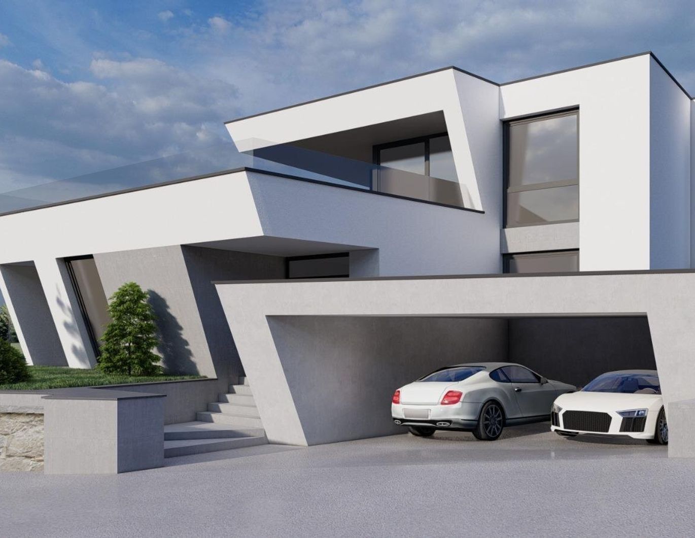 Modernes Neubau-Einfamilienhaus mit exklusiver Architektur