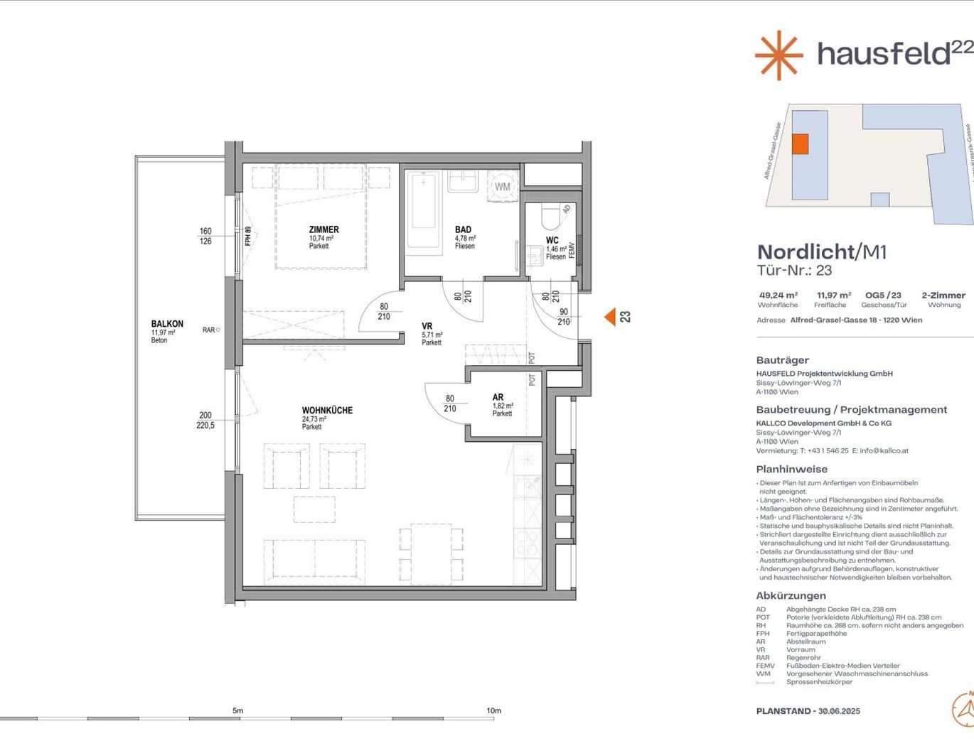 Unbefristete Neubau-Mietwohnung im Oberen Hausfeld | Termin online buchen: www.hausfeld22.at/nordlicht