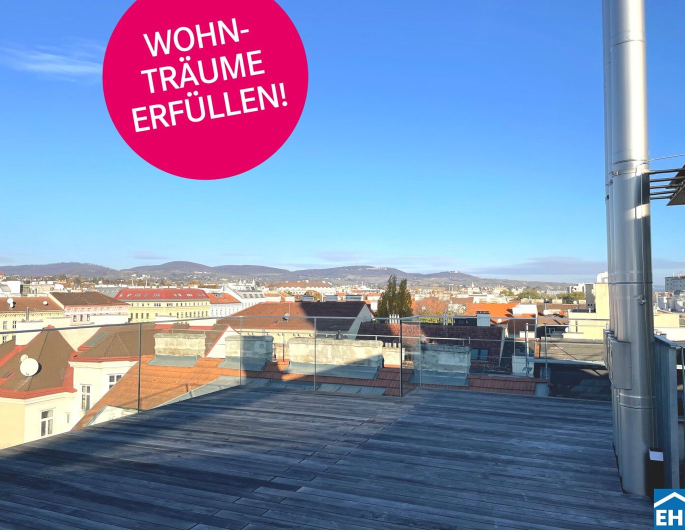 Exklusive Dachgeschoss-Maisonette mit Panoramablick bis zum Kahlenberg