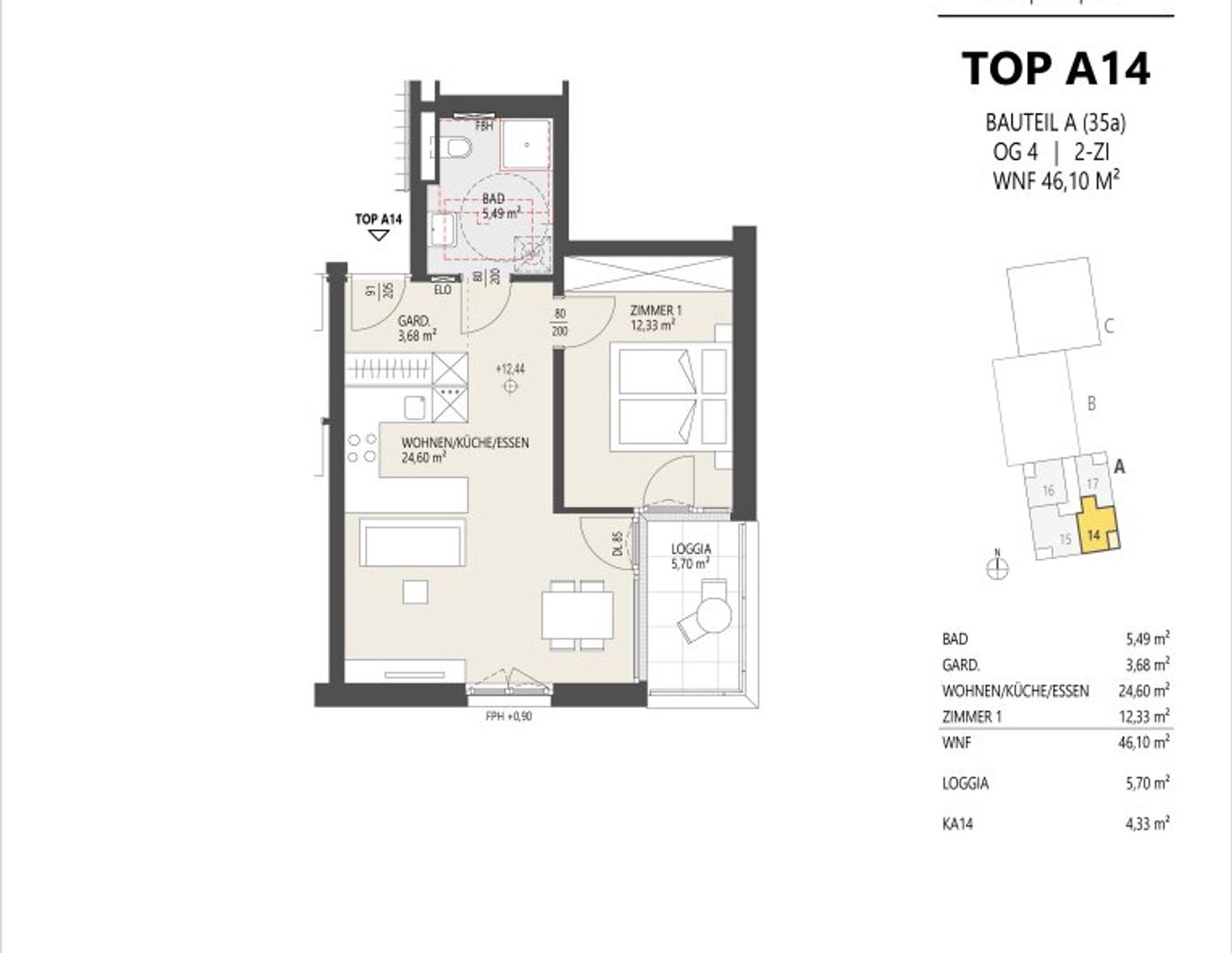 2-Zimmer-Dachgeschosswohnung, Top A14, Innsbruck