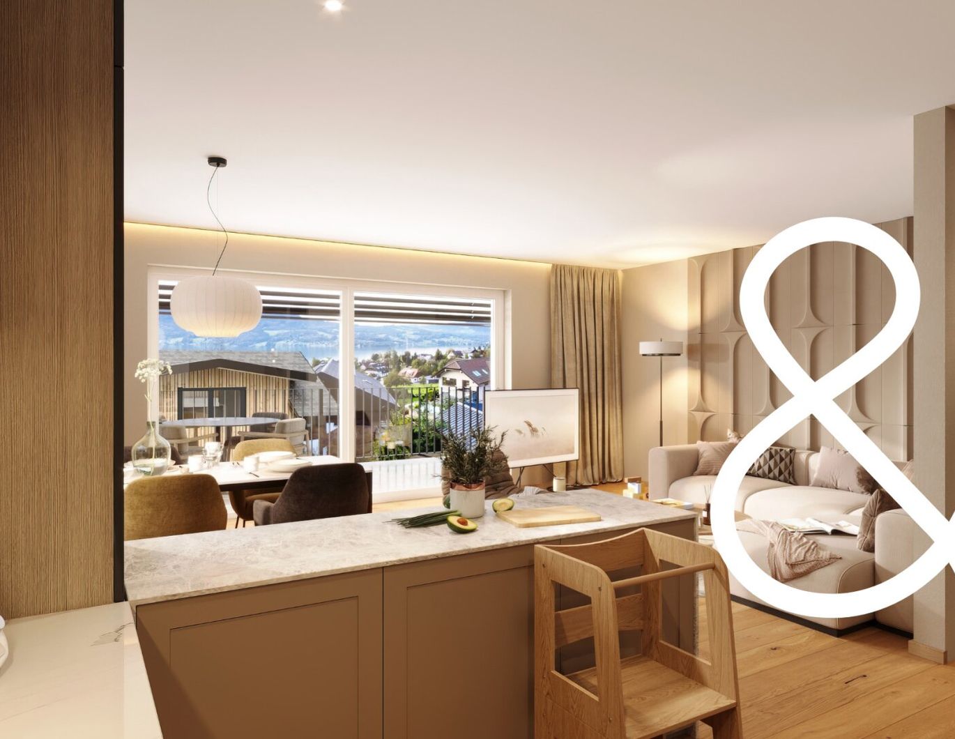 FAMILIENPARADIES MIT STIL: LICHTDURCHFLUTETE MAISONETTE MIT GARTEN UND SEEBLICK