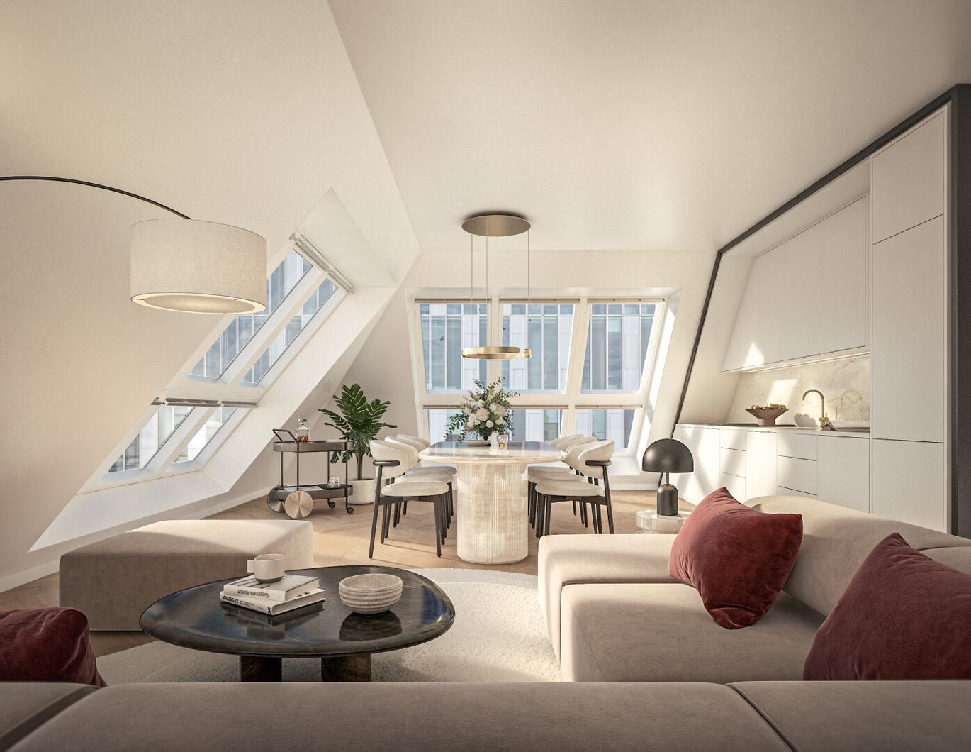 Luxuriöse 4-Zimmer-Maisonette mit zwei Terrassen und über 3 Meter Raumhöhe - ANDEA Parkside Residences