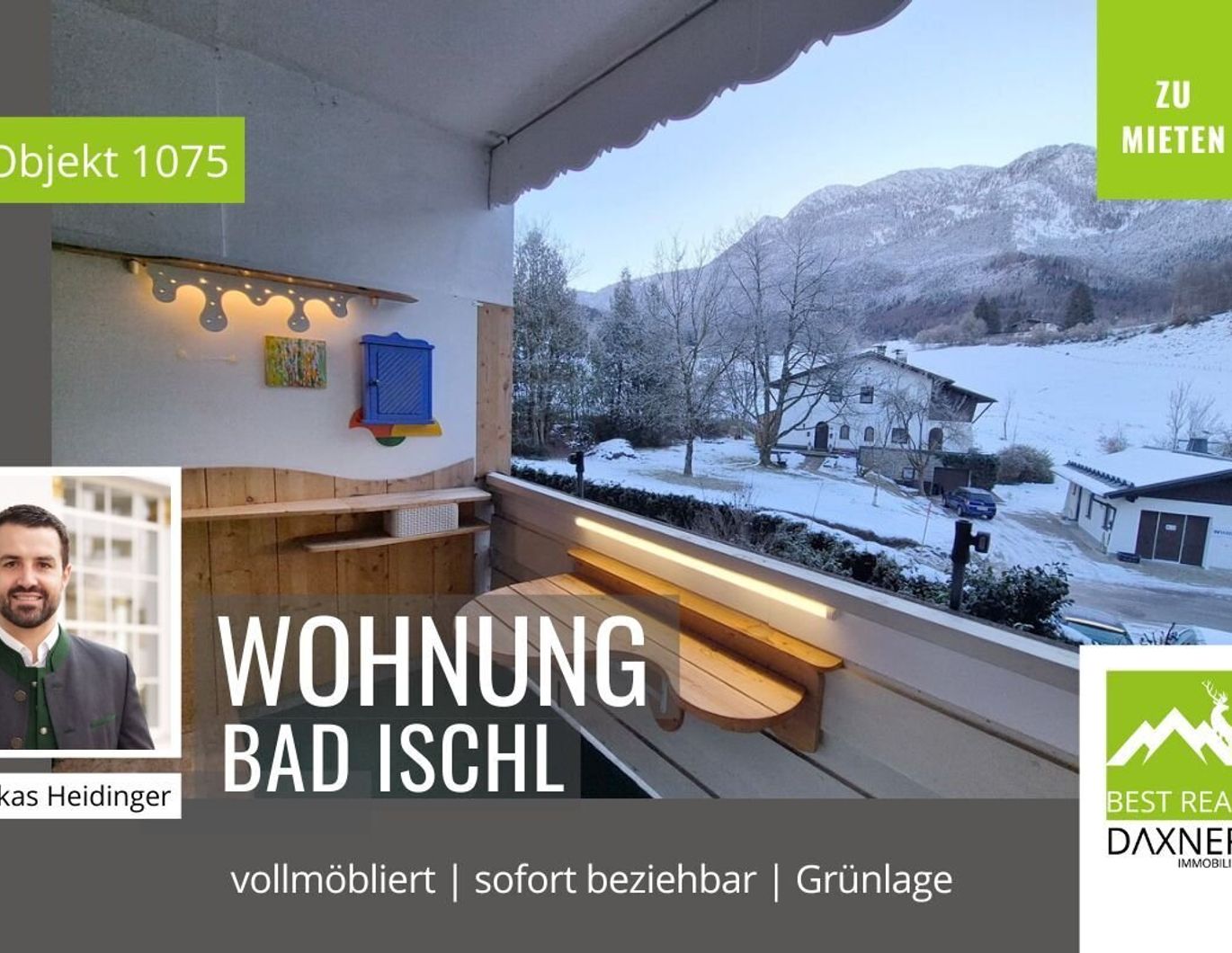 Vollmöblierte und sofort beziehbare 1-Zimmerwohnung in Grünlage