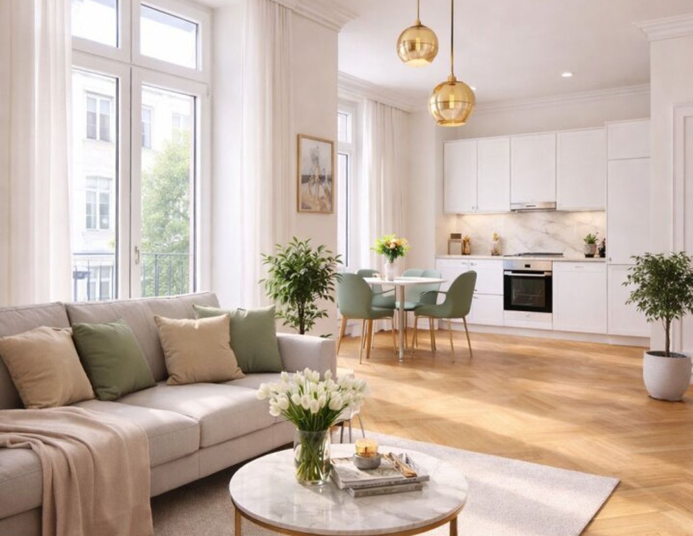 Generalsanierte 3-Zimmer-Altbauwohnung mit Fußbodenheizung & außergewöhnlich niedrigen Betriebskosten