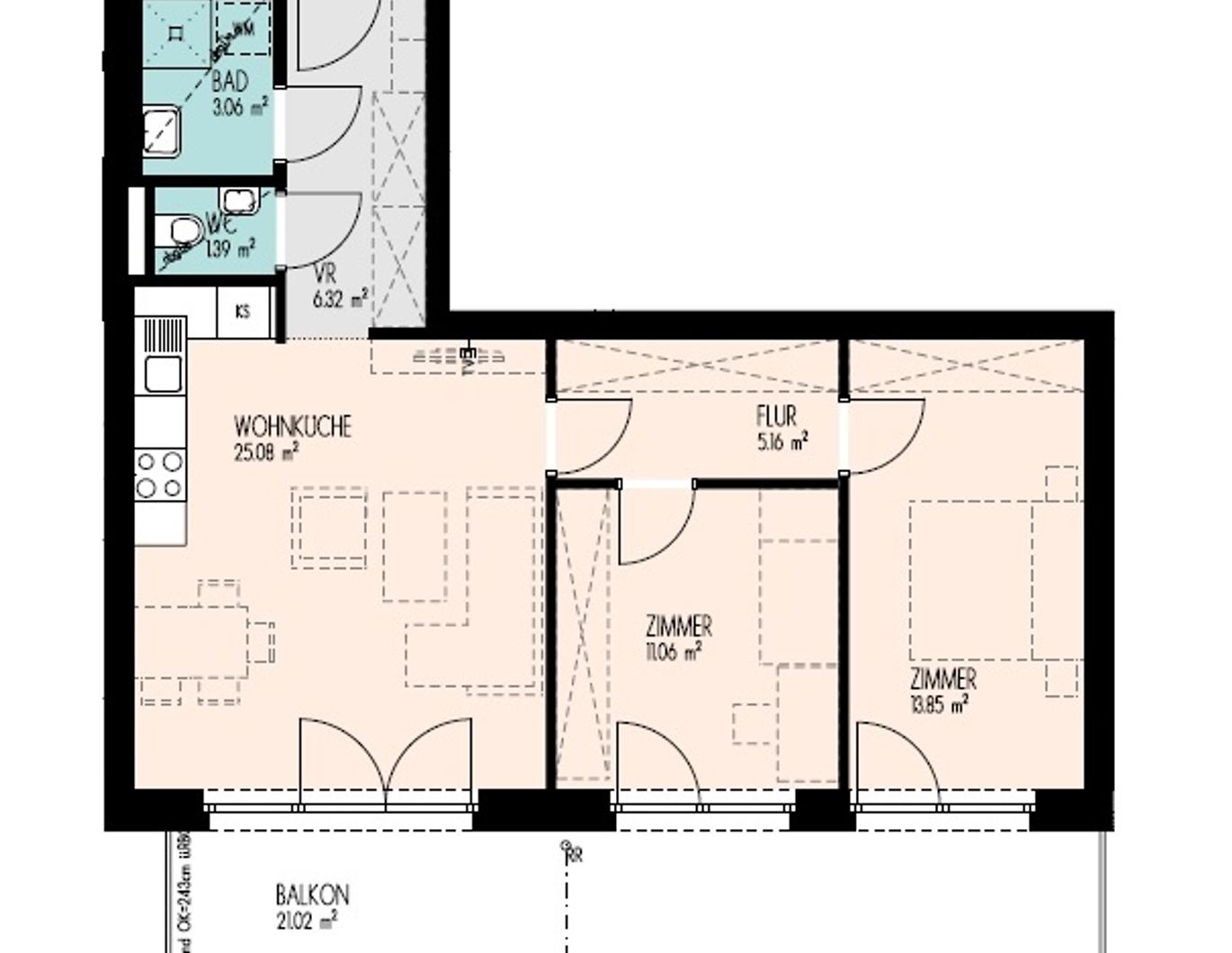 Großer Balkon mit Abendsonne I Modern und top geschnitten I Nahe Auster