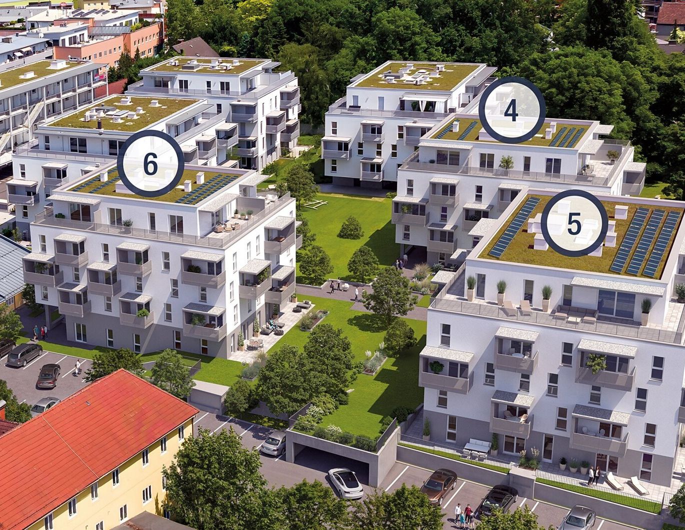 Neue Eigentumswohnung im Graumann-Park: Mit Kühlung, autofreier Park im Stadtzentrum