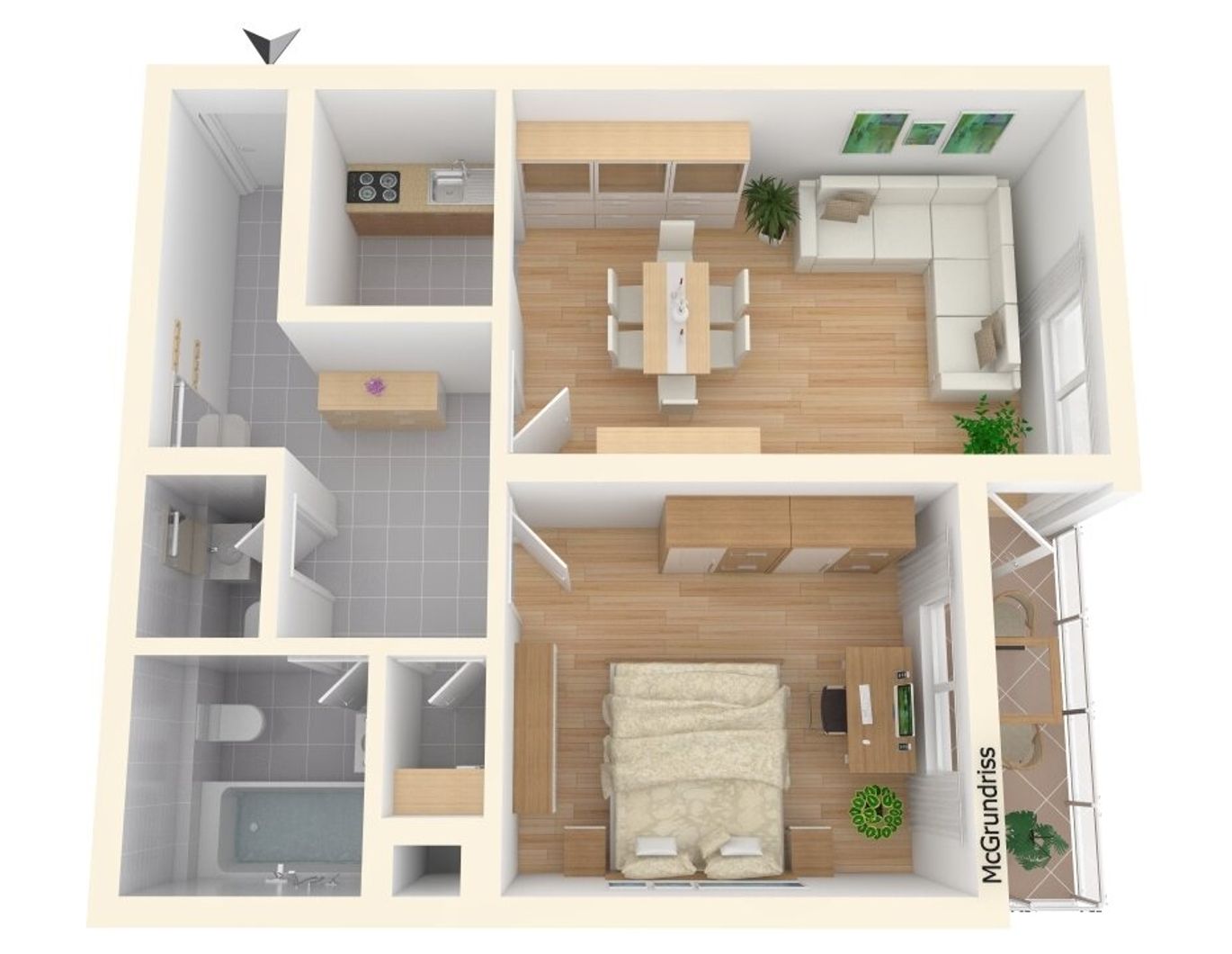 TOPLAGE!!! Nähe ZENTRUM/STADTPARK - Sehr gut aufgeteilte 2 Zimmer plus Loggia