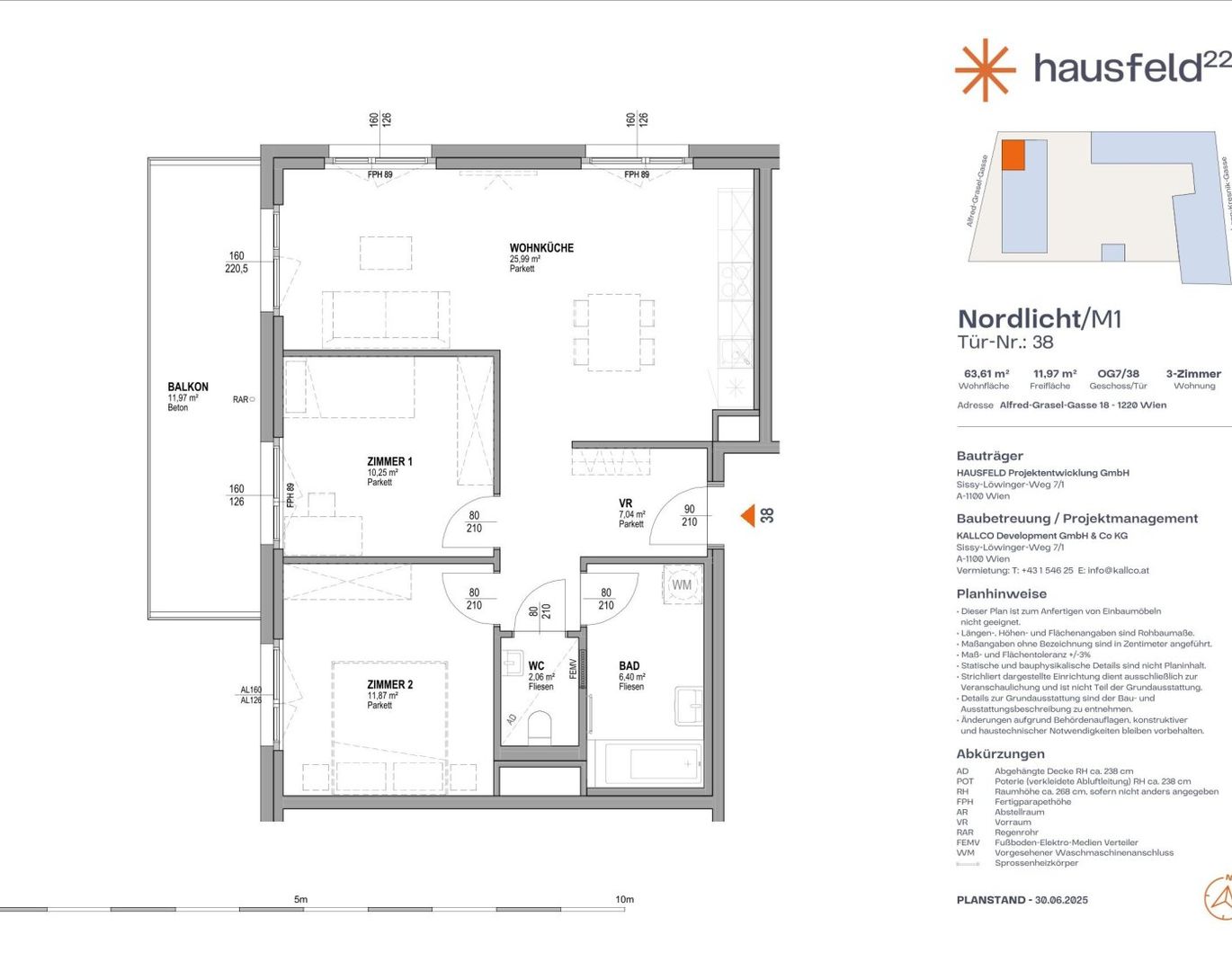 Unbefristete Neubau-Mietwohnung im Oberen Hausfeld | Termin online buchen: www.hausfeld22.at/nordlicht