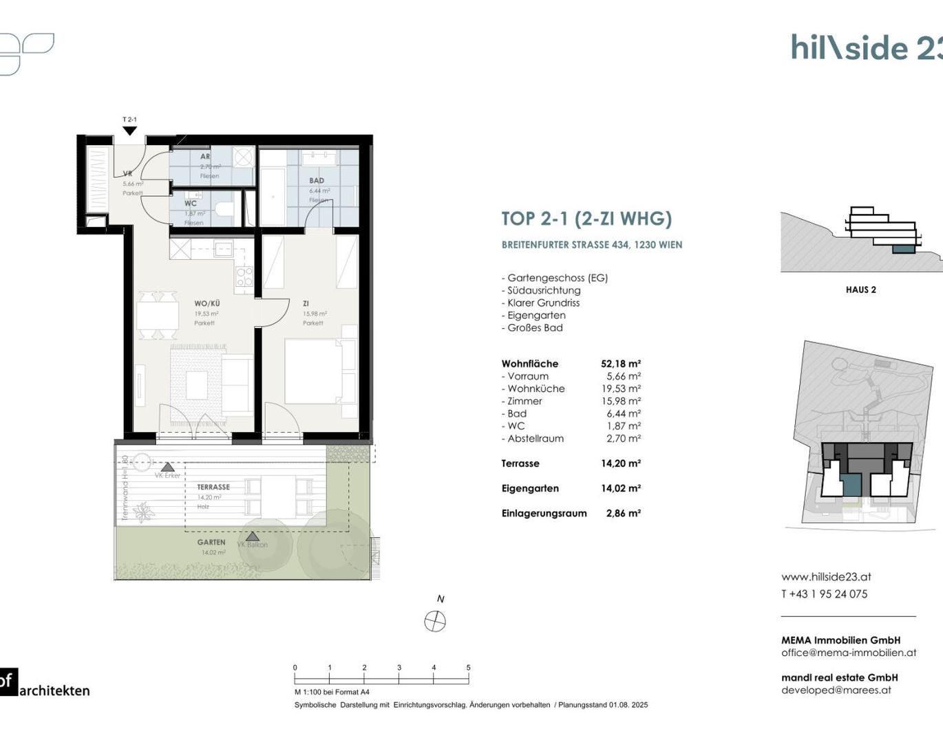 Pärchenhit! Helle 2-Zimmer-Wohnung mit kleinem Garten zu verkaufen!