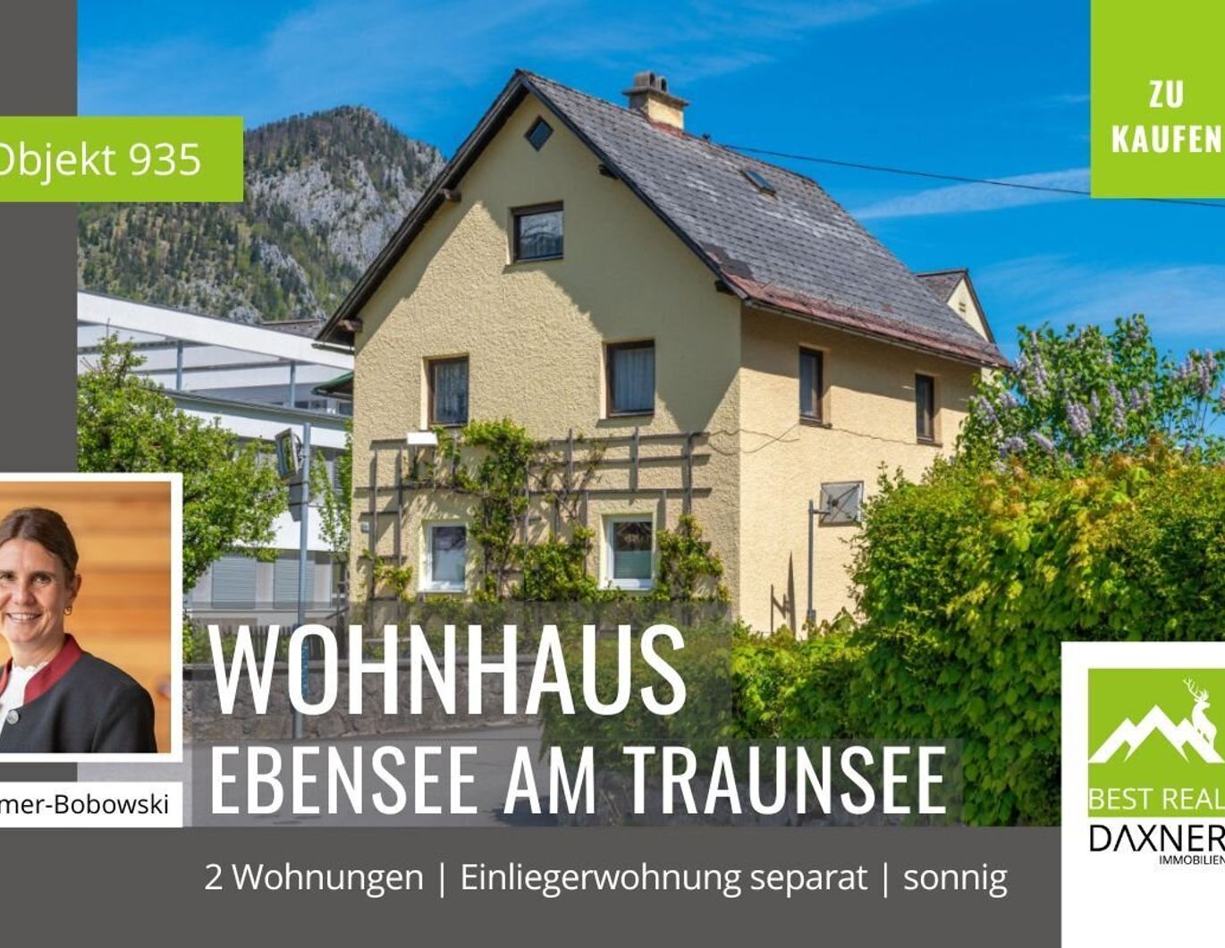 Wohnhaus mit separater Einliegerwohnung in sonniger Lage von Ebensee am Traunsee