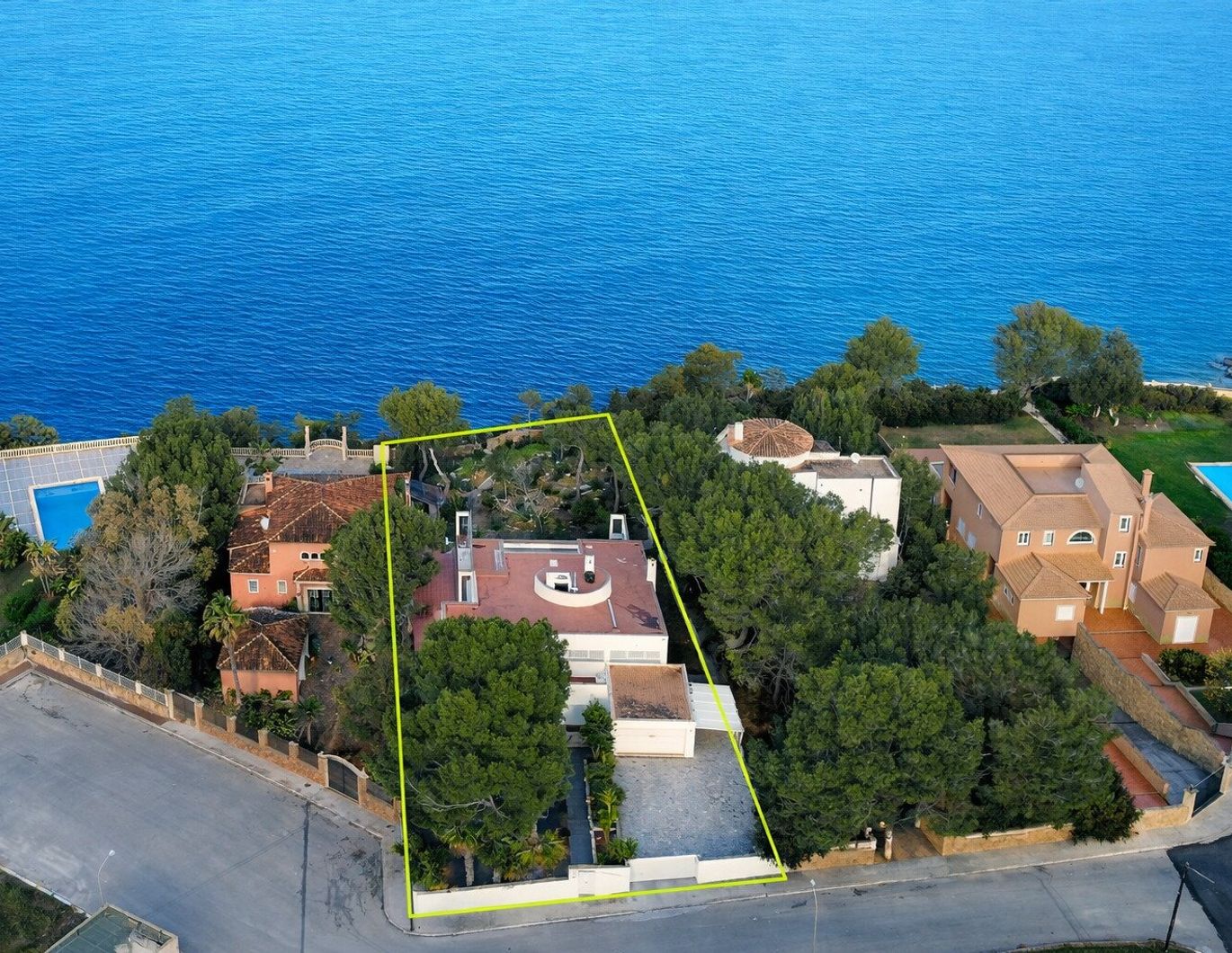 Exklusive Villa in erster Meereslinie mit Panoramablick über die Bucht von Palma - Bahia Grande, Llucmajor