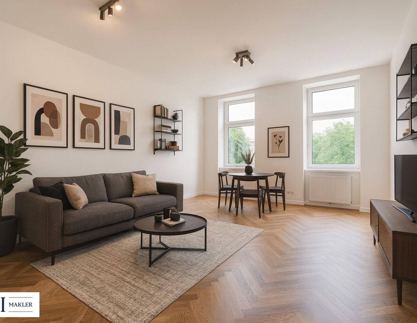 Elegante 3-Zimmer-Wohnung mit Parkblick - Erstbezug im revitalisierten Altbau