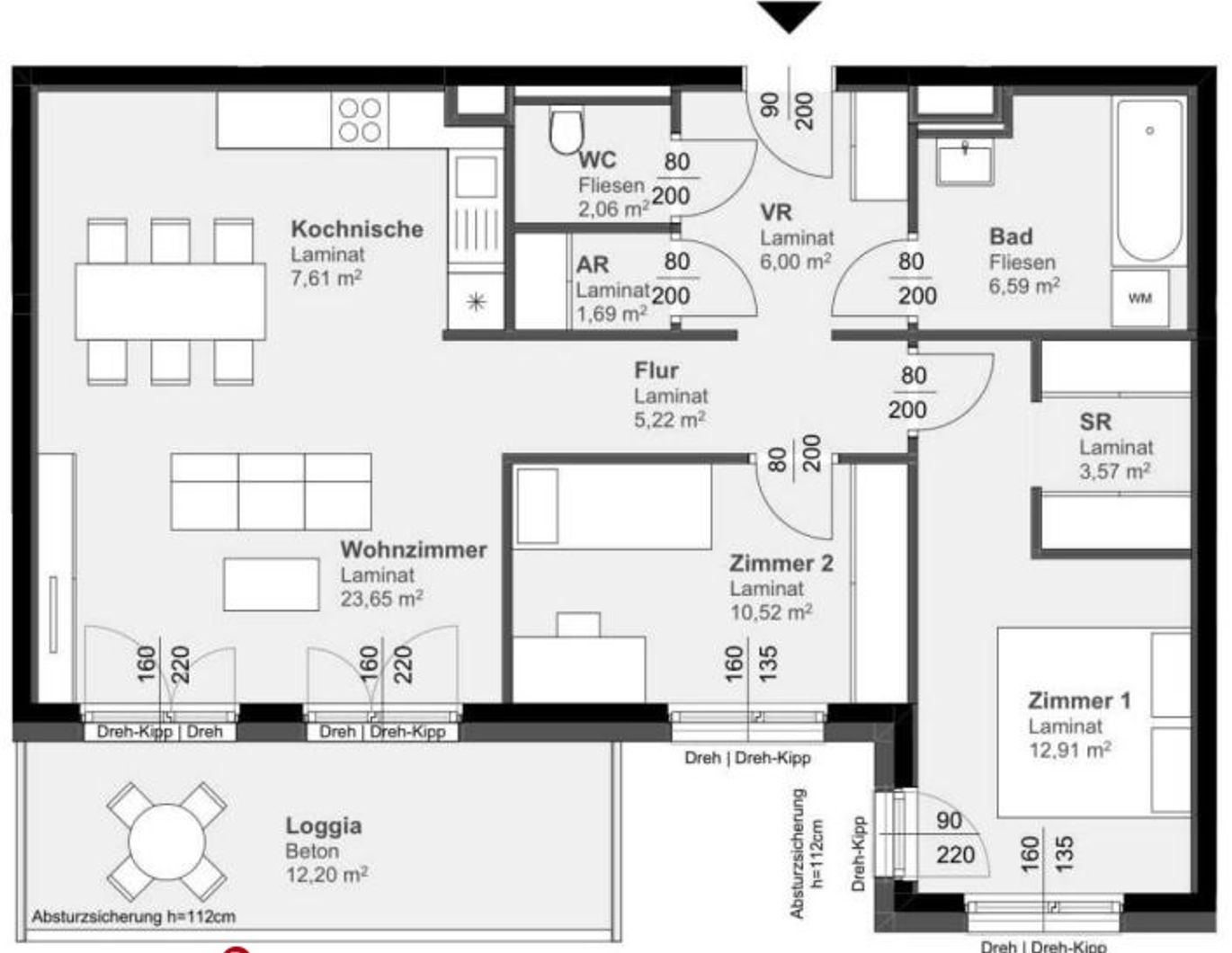 Attraktive 3-Zimmerwohnung mit Loggia und Schrankraum