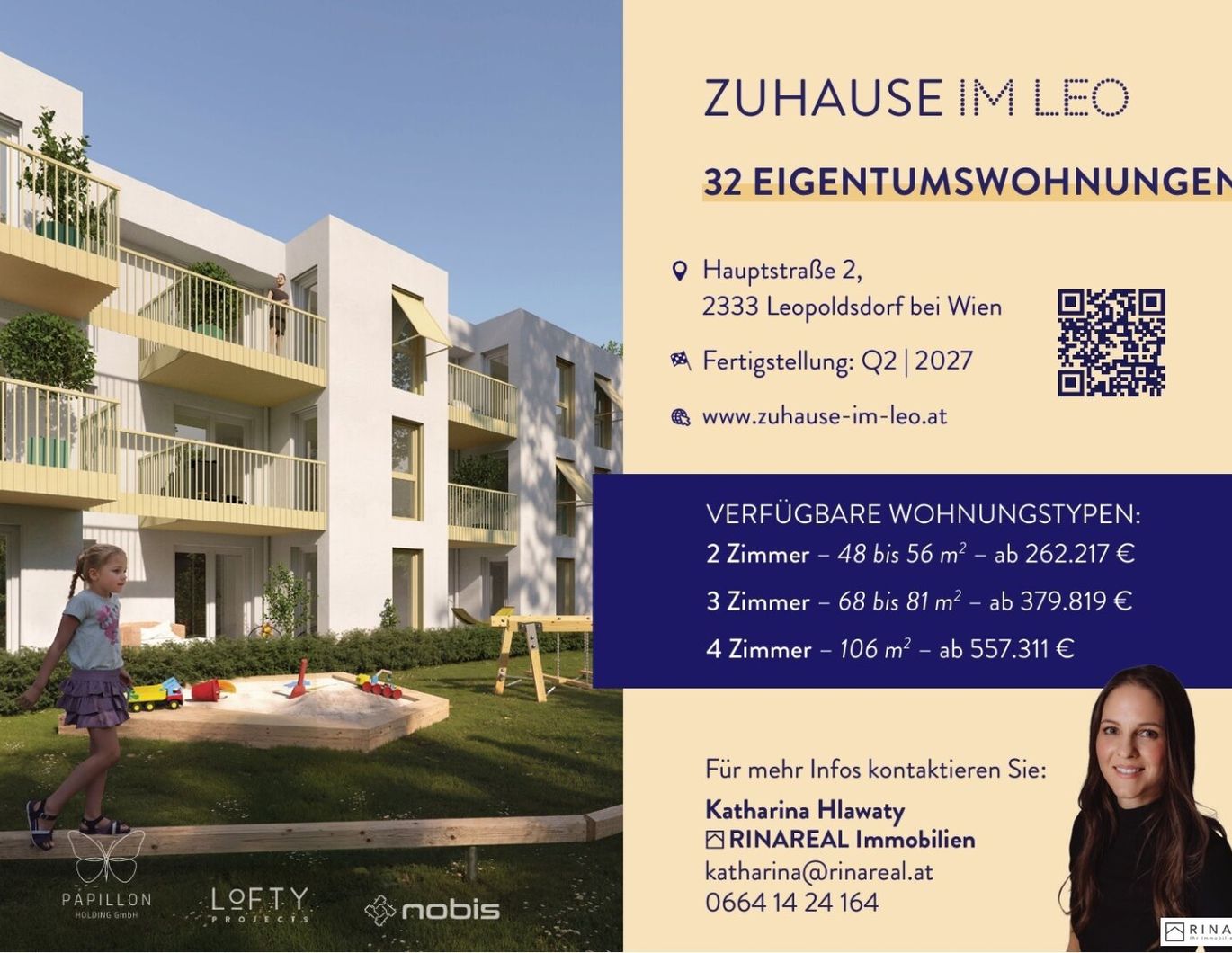 Zuhause IM LEO | Schöne 1 Zimmer Gartenwohnung mit Terrasse | Tiefgarage im Gebäude | Hauptstraße | Frühjahr 2027 | Top 6-7