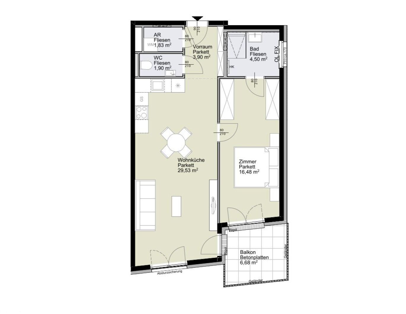 Erstbezug ab Februar! Sonnige 2-Zimmer-Balkonwohnung im 19. Bezirk zu vermieten!