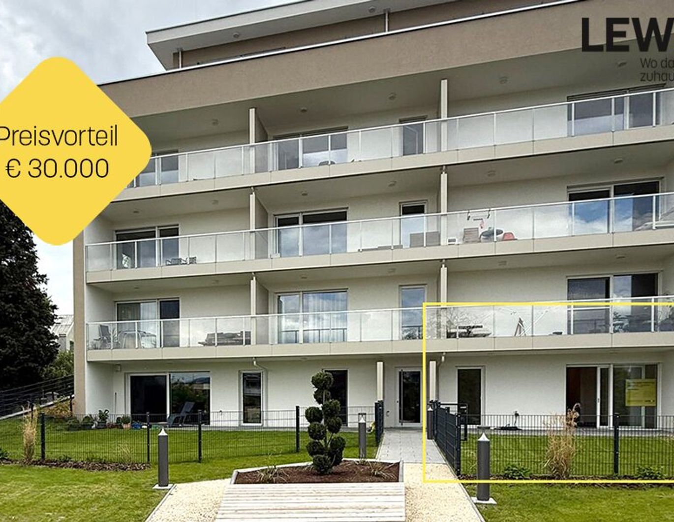 Neubau-Gartenwohnung mit € 30.000 Preisvorteil