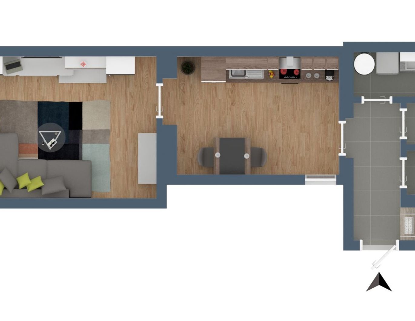 Lichtdurchflutete 39 m² Kleinwohnung mit separater Küche in Puntigam
