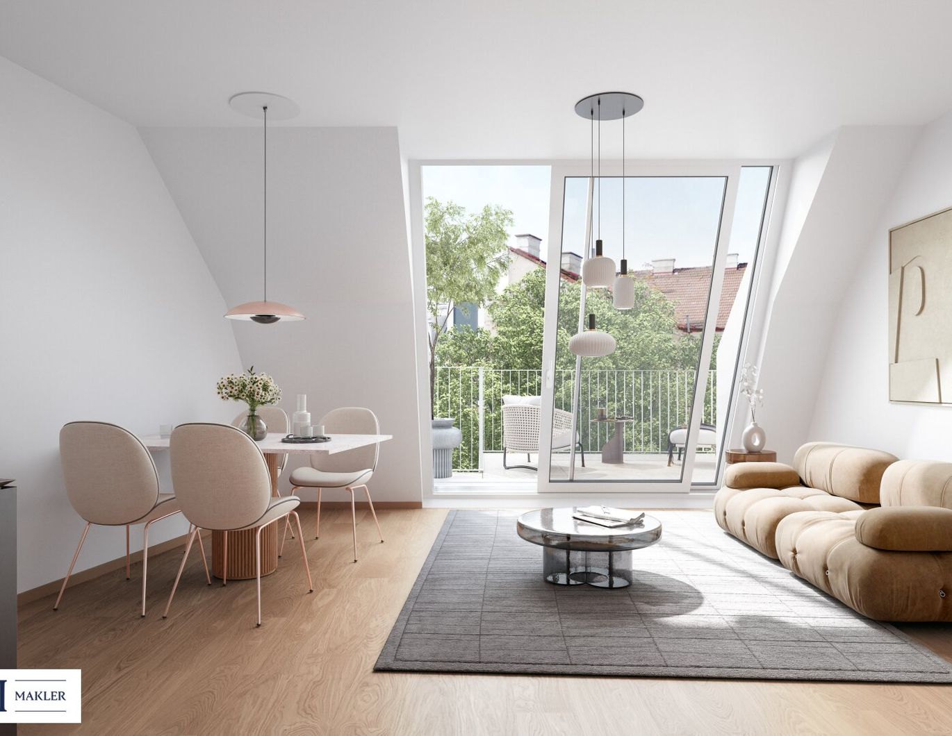 The Temptation: Smarte 2-Zimmer-Dachgeschoßwohnung mit großzügiger Terrassenfläche mit Blick in den ruhigen Innenhof