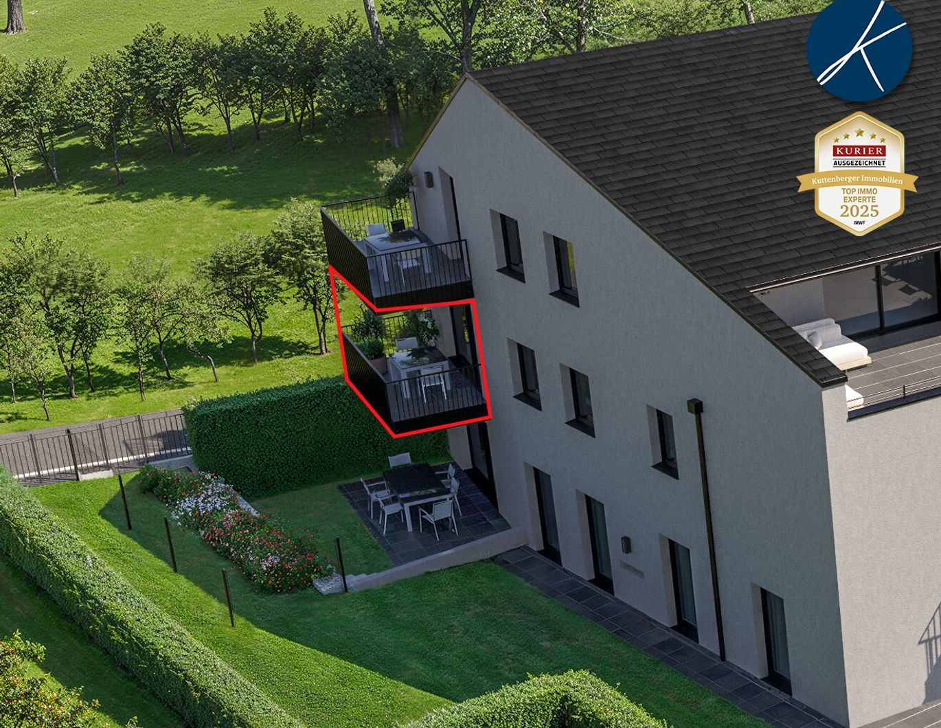 Erstklassige Balkonwohnung mit Blick in´s Grüne (Top 7) - Projekt 