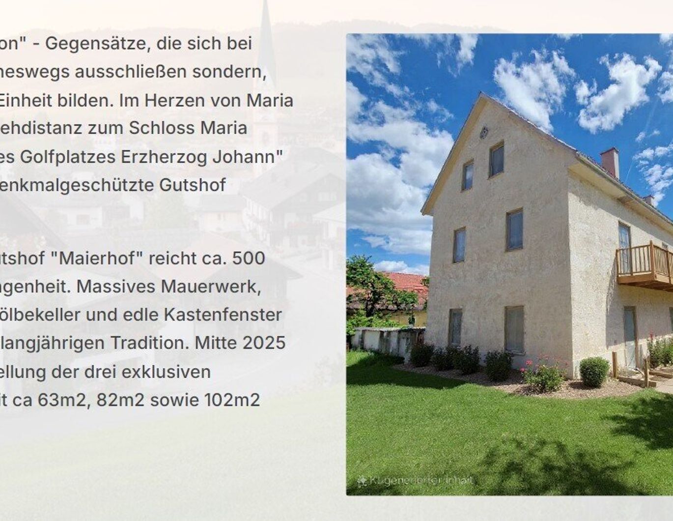 Ihr neues Zuhause - Residieren im Gutshof Maierhof
