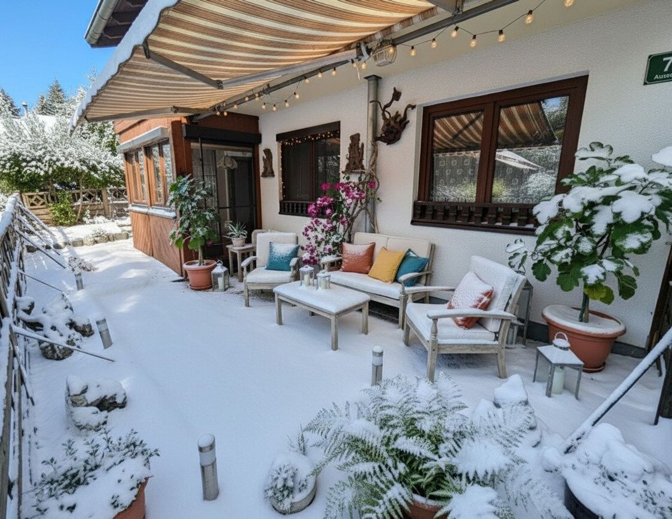 Preisreduziert ! Gepflegte Erdgeschoßwohnung mit Wintergarten und Terrasse