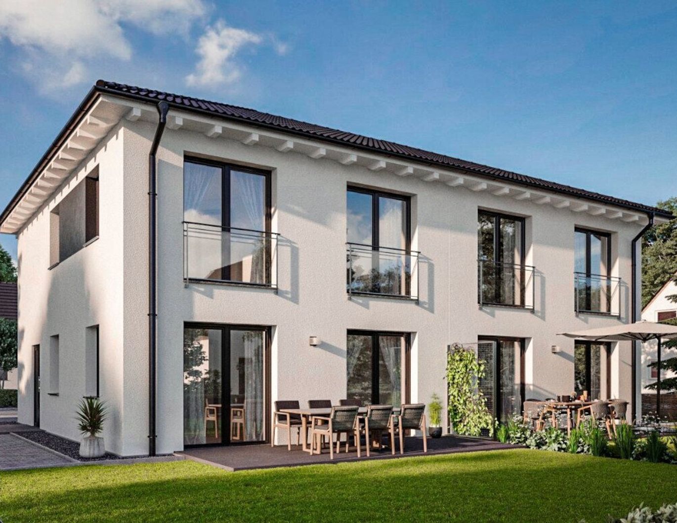 Moderne Doppelhaushälfte in Lustenau: Erstbezug mit Garten und Fußbodenheizung! Links