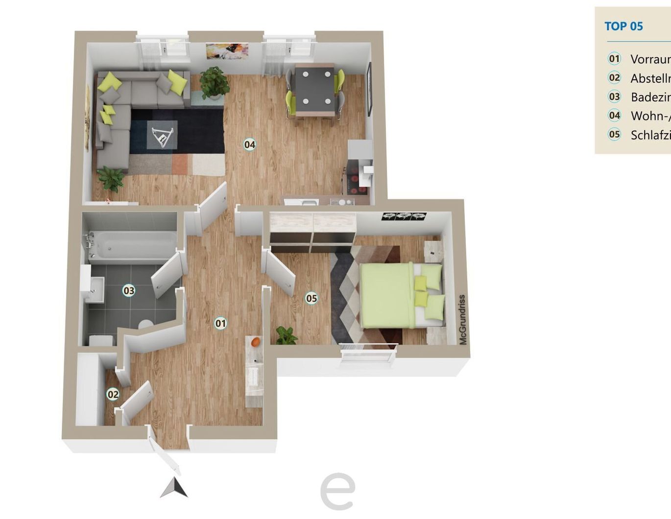 2-Zimmer-Mietwohnung im gepflegten Vierkanthof in Alkoven/Straßham