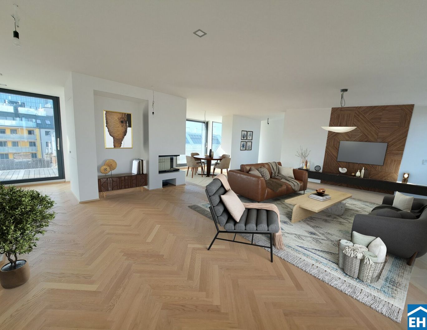 Stilvolle Maisonettewohnung mit Kamin und Dachterrassen im 4. Bezirk