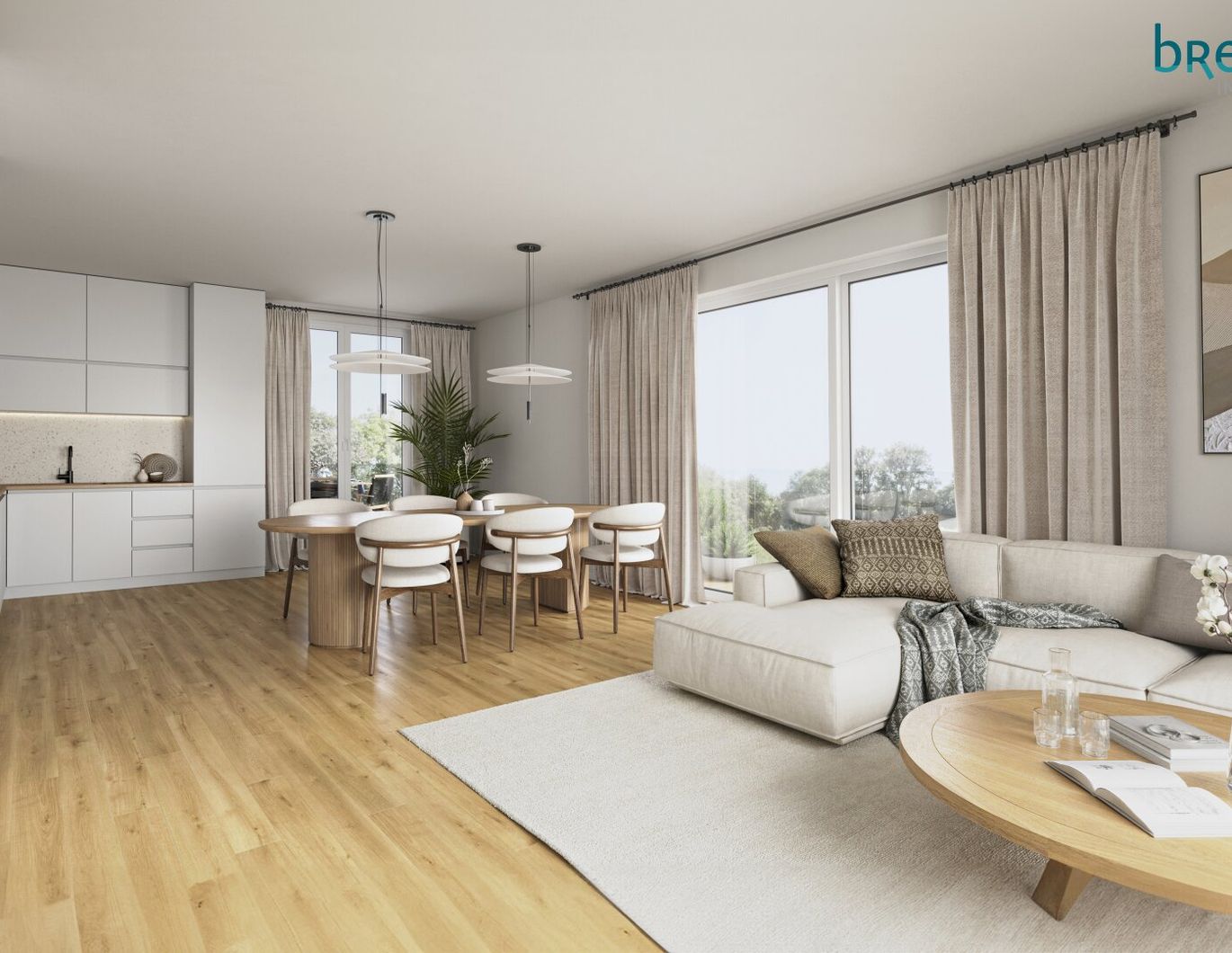 Penthouse ohne Schrägen mit 3 Terrassen und 3 Schlafzimmern