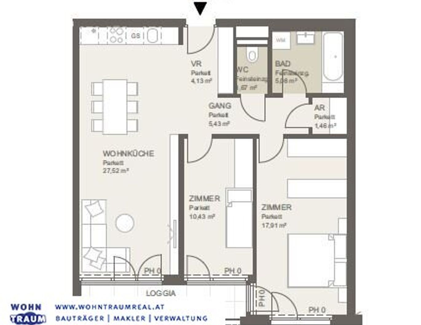 sonnige 3-Zimmer-Wohnung mit Loggia - ERSTBEZUG