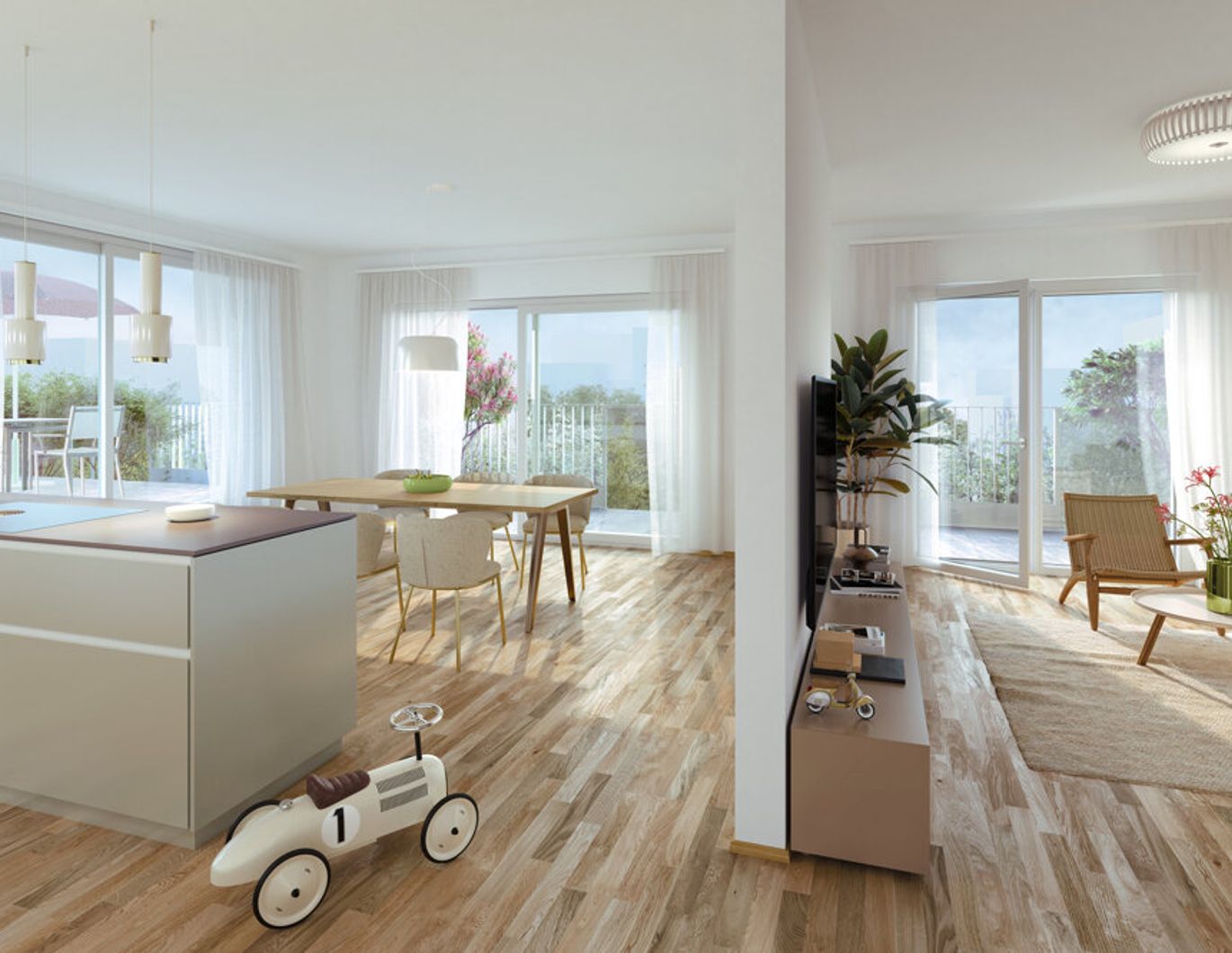 Hof am Park - Westseitige 3-Zimmer-Wohnung mit großzügigem Balkon und Parkblick - Top 1.18