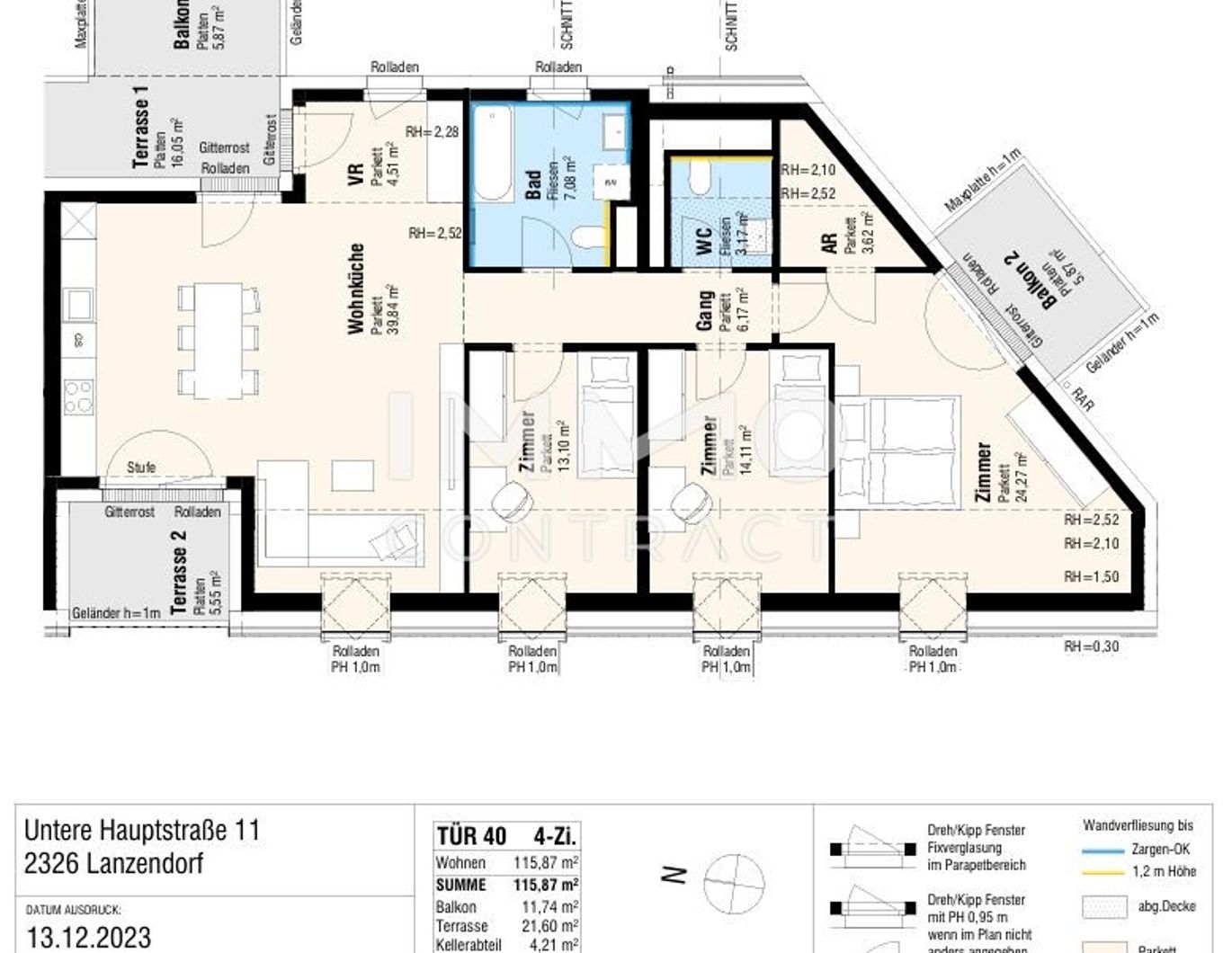 Dachgeschoßwohnung Terrasse und Balkon