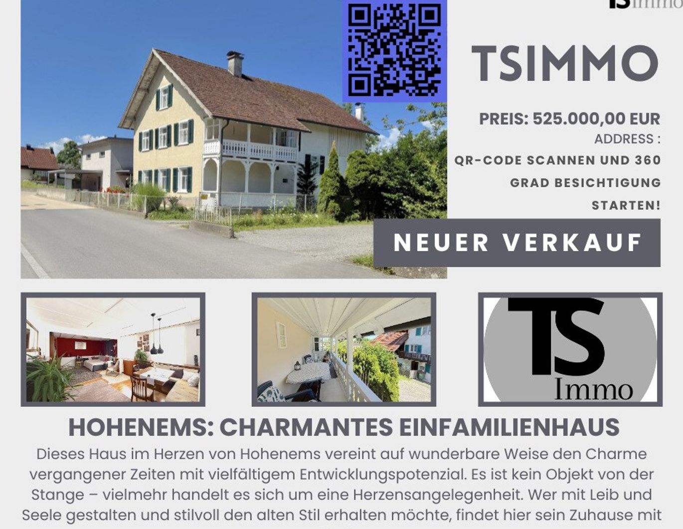 Hohenems: Charmantes Einfamilienhaus mit ca. 160m2 Wohnfläche
