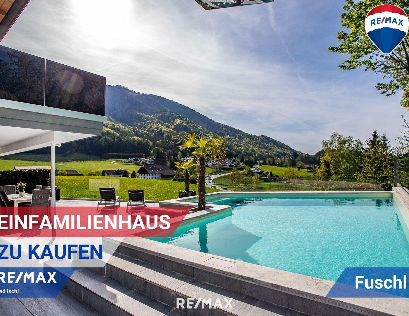Luxuriöse Doppelhaushälfte mit Pool und Seeblick in Fuschl