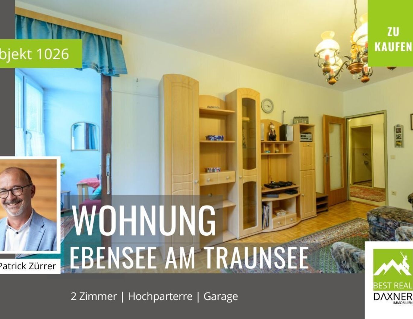 Gepflegte 2-Zimmer Wohnung mit verglaster Loggia und Garage