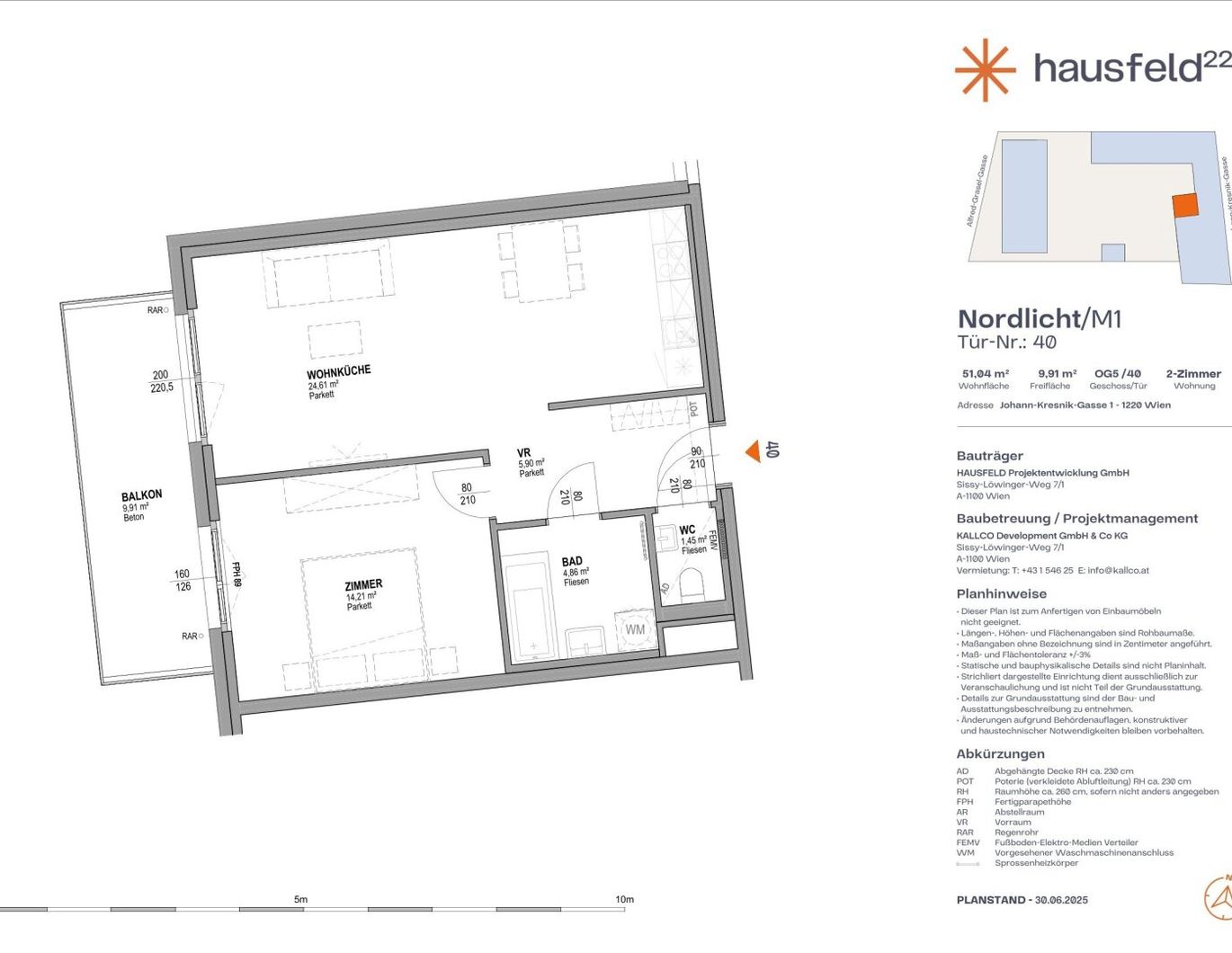 Unbefristete Neubau-Mietwohnung im Oberen Hausfeld | Termin online buchen: www.hausfeld22.at/nordlicht